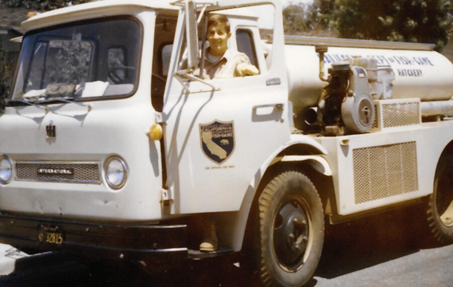 Picture of Author Steven T. Callan planting trout for the California Department of Fish and Game