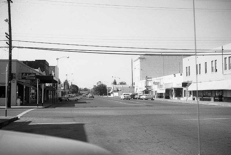A view of downtown Orland, California (circa 1960).