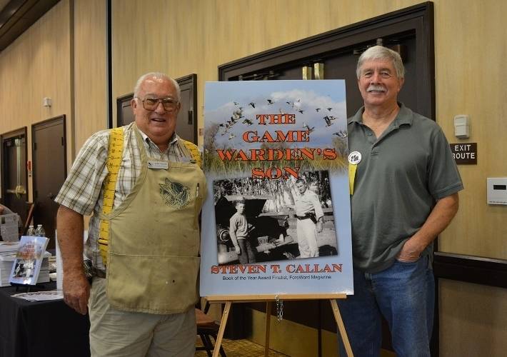 Chester Wilcox and Author Steven T. Callan at the Pacific Flyway Decoy Association Wildfowl Art Festival