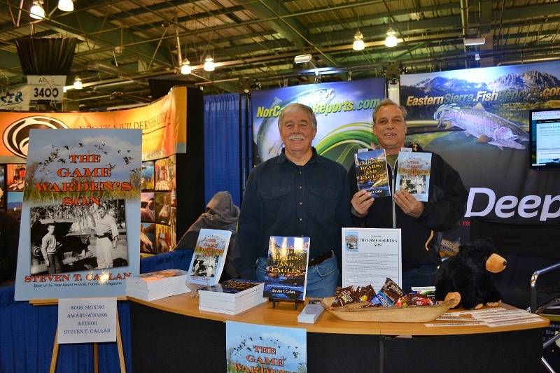 Author Steven T. Callan and friend at the book signing for The Game Warden's Son at the International Sportsmen's Expo in Sacramento