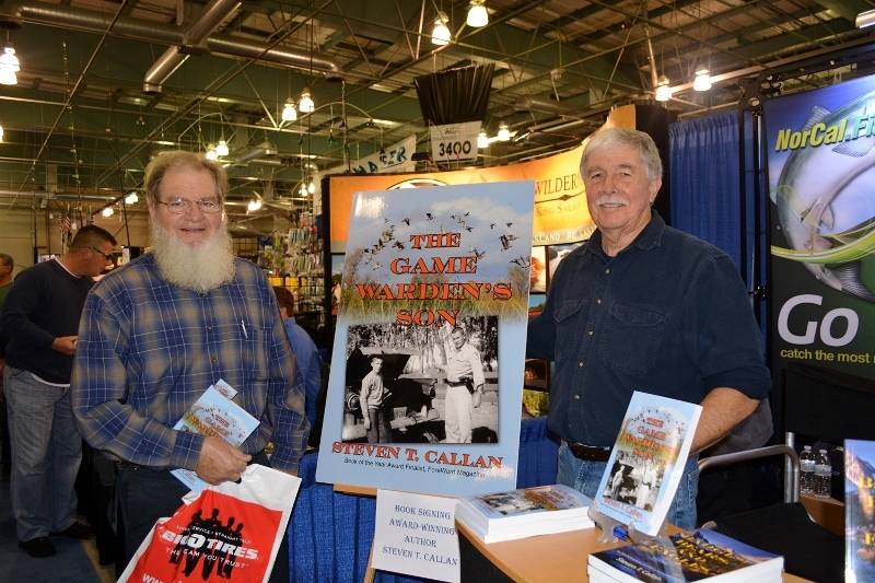 Author Steven T. Callan and friend at the book signing for The Game Warden's Son at the International Sportsmen's Expo in Sacramento