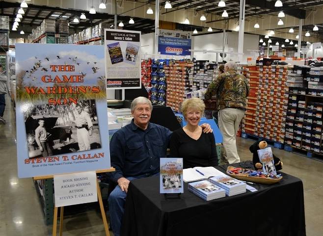 Author Steven T. Callan and his wife, Kathy, at a book signing for The Game Warden's Son at the Redding Costco Store on February 4, 2017