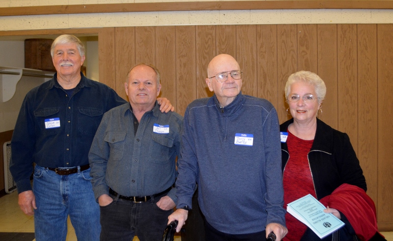 Author Steven T. Callan, Art Tharpe, Terry Barley, and Ann Barley at the Orland Alumni Association Awards Dinner.