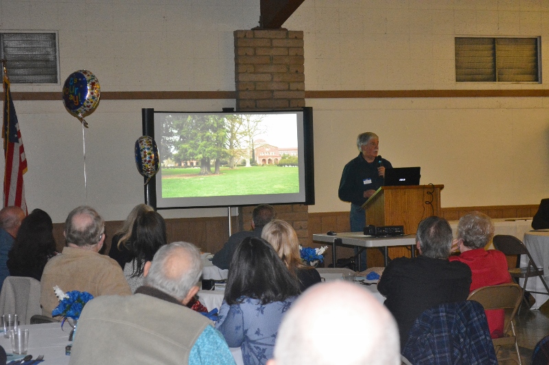 Author Steven T. Callan speaks at the Orland Alumni Association Awards Dinner.