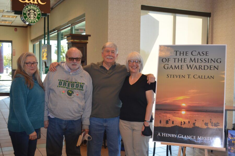 Author Steven T. Callan, Kathy Callan, and friends at the author's book signing at the Chico Barnes and Noble