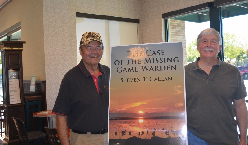 Author Steven T. Callan and a friend pose for a photo at the author's book signing at the Chico Barnes and Noble