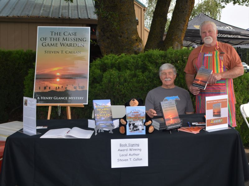 Author Steven T. Callan and friend at the author's recent book signing at Redding's Fly Shop