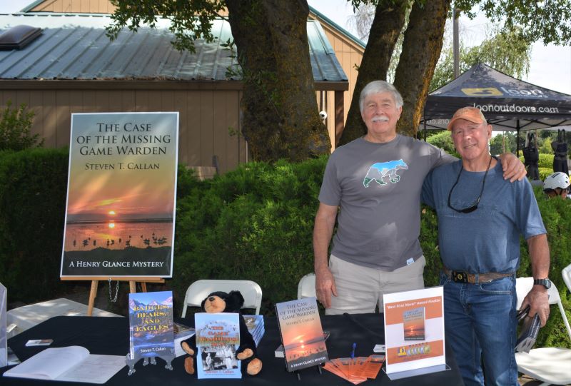 Author Steven T. Callan and friend at the author's recent book signing at Redding's Fly Shop