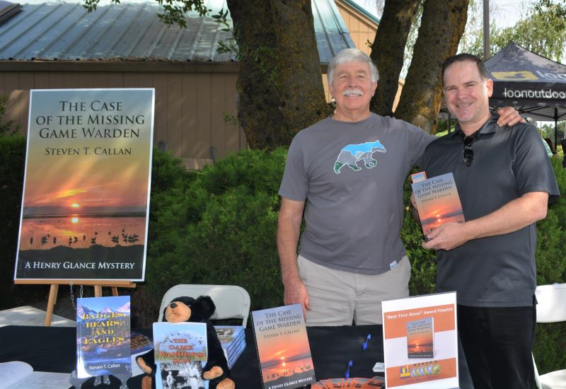 Author Steven T. Callan and friend at the author's recent book signing at Redding's Fly Shop