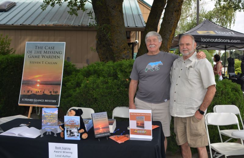 Author Steven T. Callan and friend at the author's recent book signing at Redding's Fly Shop