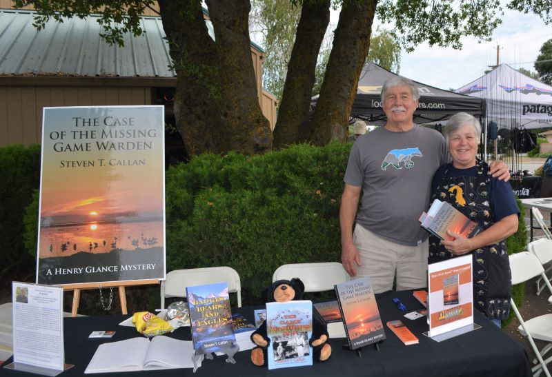 Author Steven T. Callan and friend at the author's recent book signing at Redding's Fly Shop