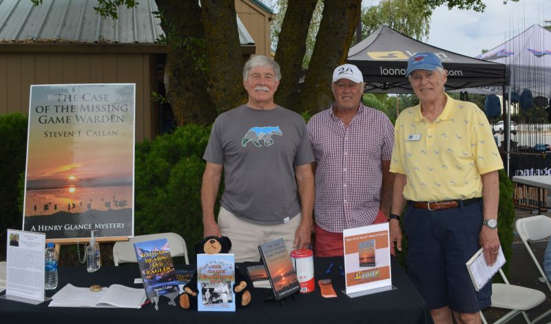 Author Steven T. Callan and attendees at the author's recent book signing at Redding's Fly Shop