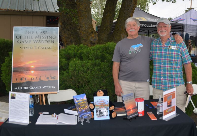 Author Steven T. Callan and friend at the author's recent book signing at Redding's Fly Shop