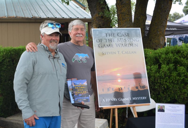 Author Steven T. Callan and friend at the author's recent book signing at Redding's Fly Shop