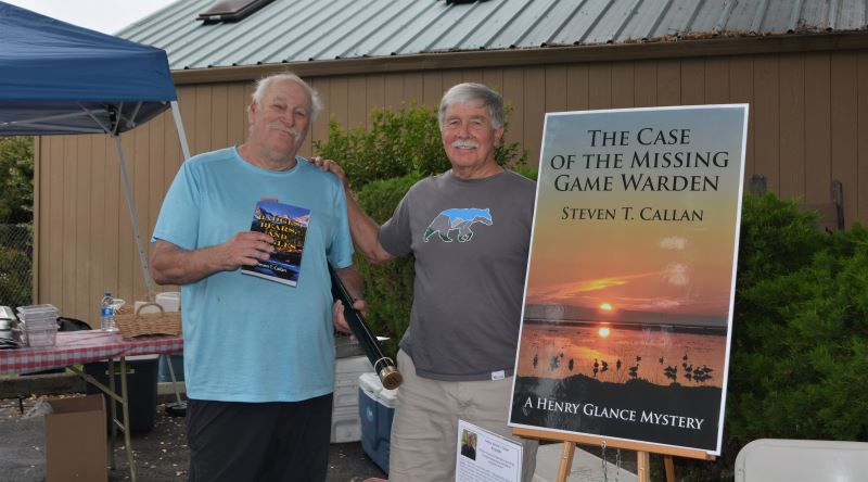 Author Steven T. Callan and friend at the author's recent book signing at Redding's Fly Shop