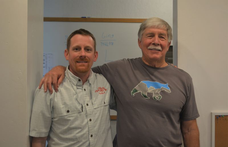 Author Steven T. Callan and Zack Thurman at the author's recent book signing at Redding's Fly Shop Anniversary Celebration