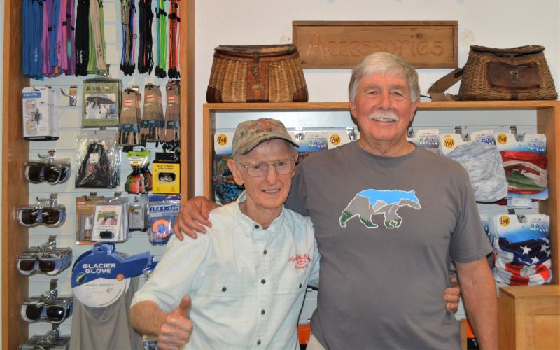 Author Steven T. Callan and Sandy Watts at the author's recent book signing at Redding's Fly Shop Anniversary Celebration