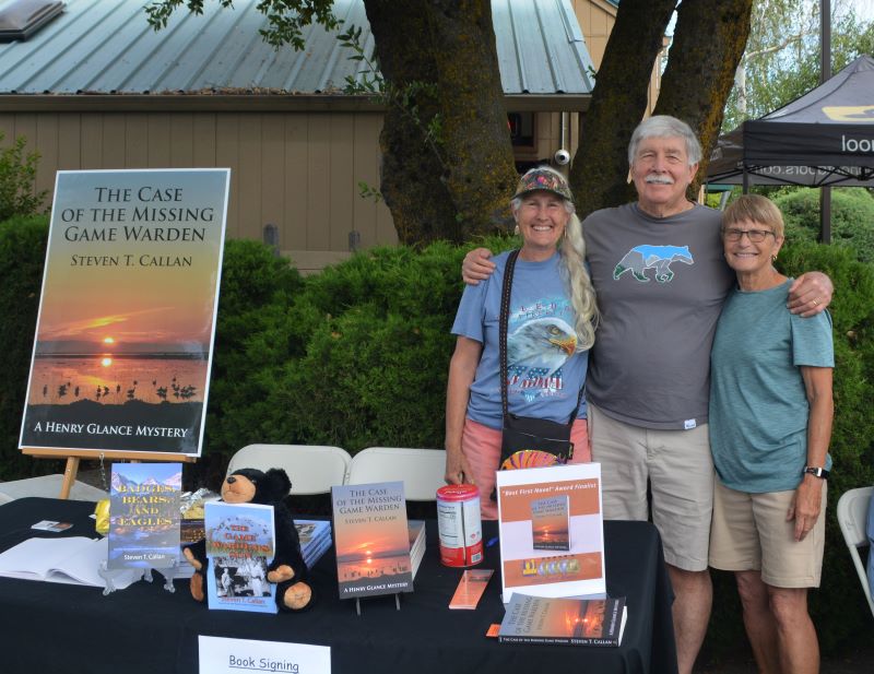 Author Steven T. Callan and friends at the author's recent book signing at Redding's Fly Shop