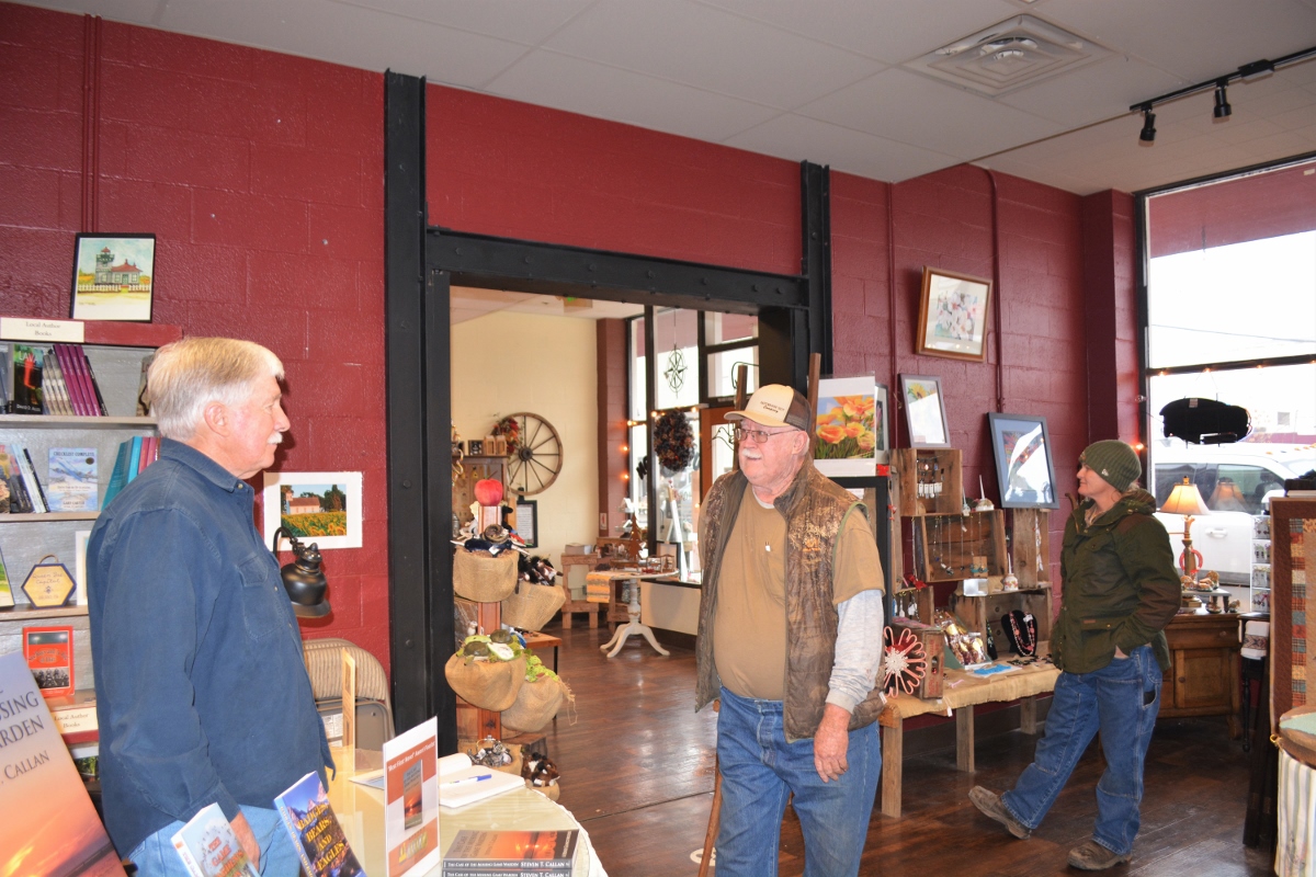 Author Steven T. Callan and friends at his book signing at Orland's Rusty Wagon boutique