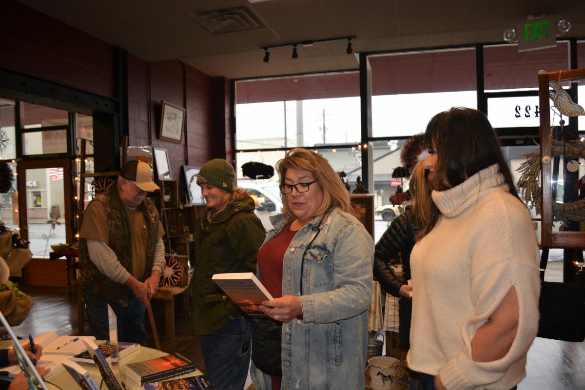 Author Steven T. Callan and friends at his book signing at Orland's Rusty Wagon boutique