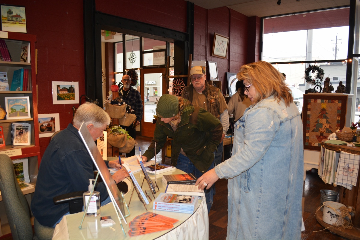Author Steven T. Callan and friends at his book signing at Orland's Rusty Wagon boutique