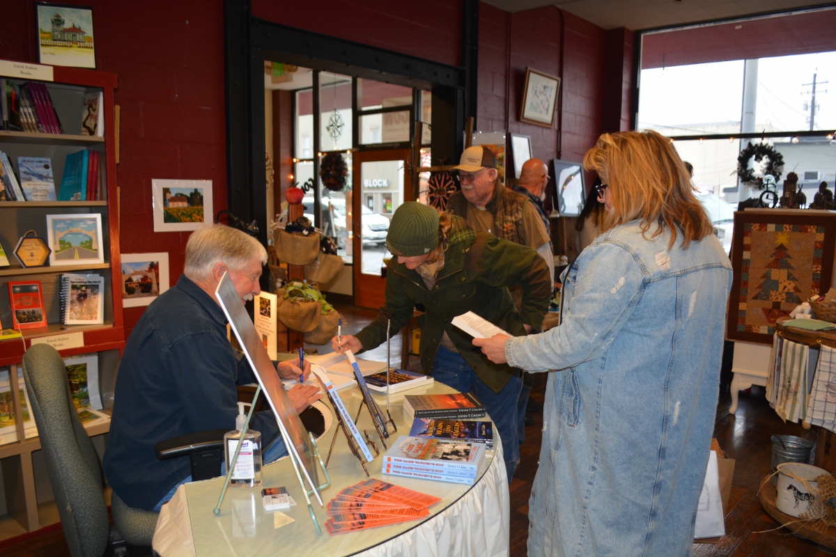 Author Steven T. Callan and friends at his book signing at Orland's Rusty Wagon boutique