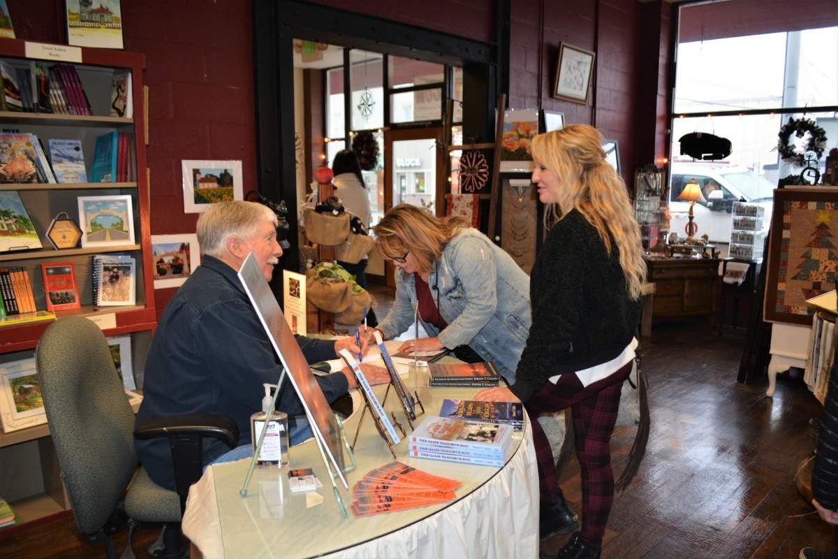 Author Steven T. Callan and friends at his book signing at Orland's Rusty Wagon boutique