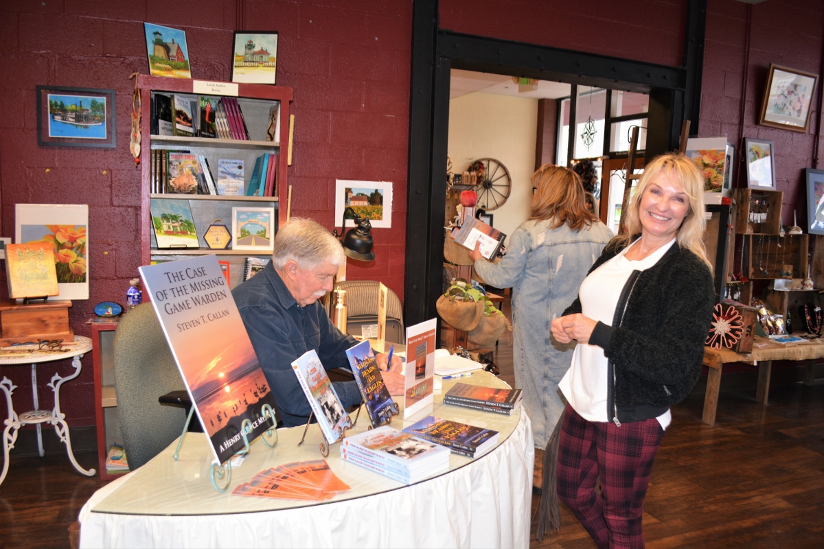 Author Steven T. Callan and friends at his book signing at Orland's Rusty Wagon boutique