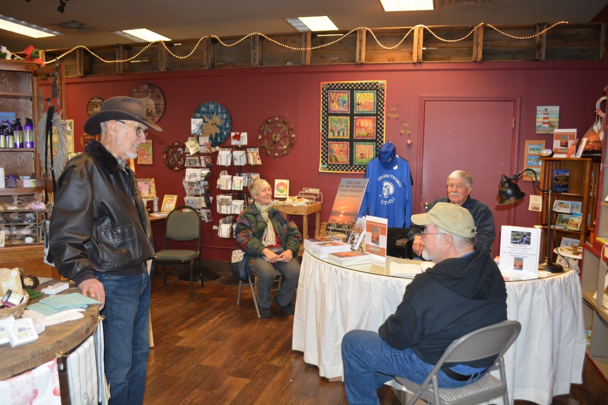 Author Steven T. Callan and friends at his book signing at Orland's Rusty Wagon boutique