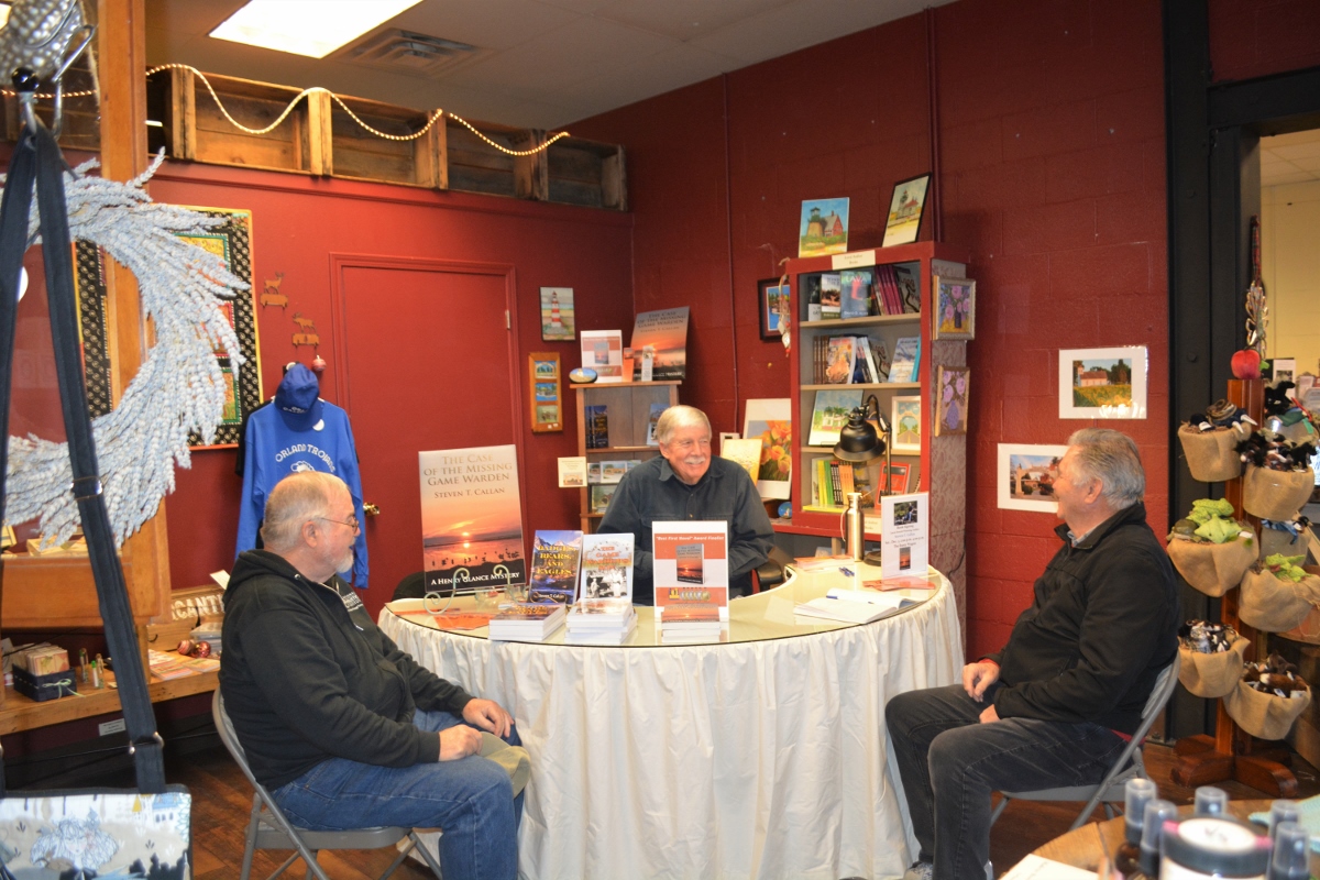 Author Steven T. Callan and friends at his book signing at Orland's Rusty Wagon boutique