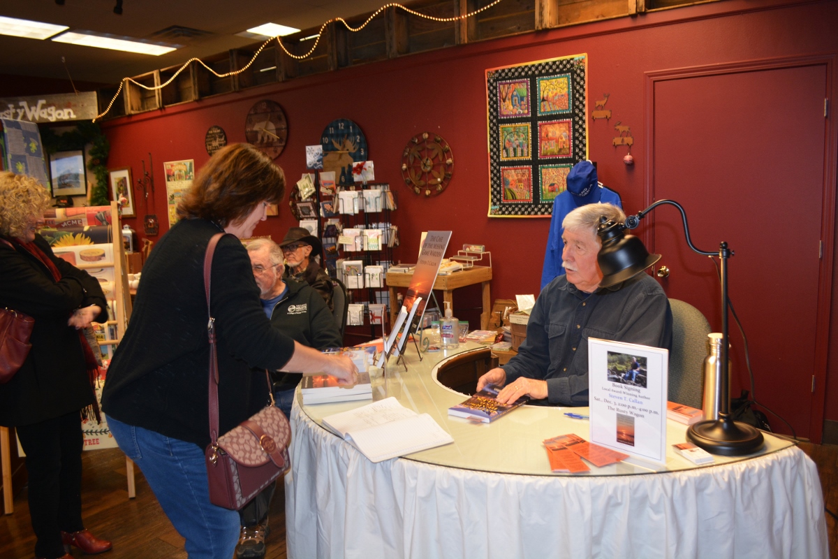 Author Steven T. Callan and friends at his book signing at Orland's Rusty Wagon boutique