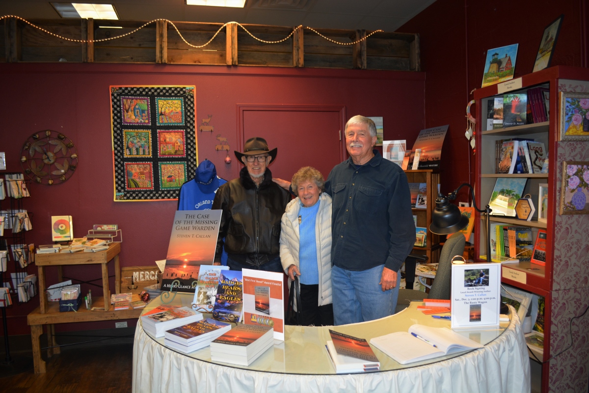 Author Steven T. Callan and friends at his book signing at Orland's Rusty Wagon boutique