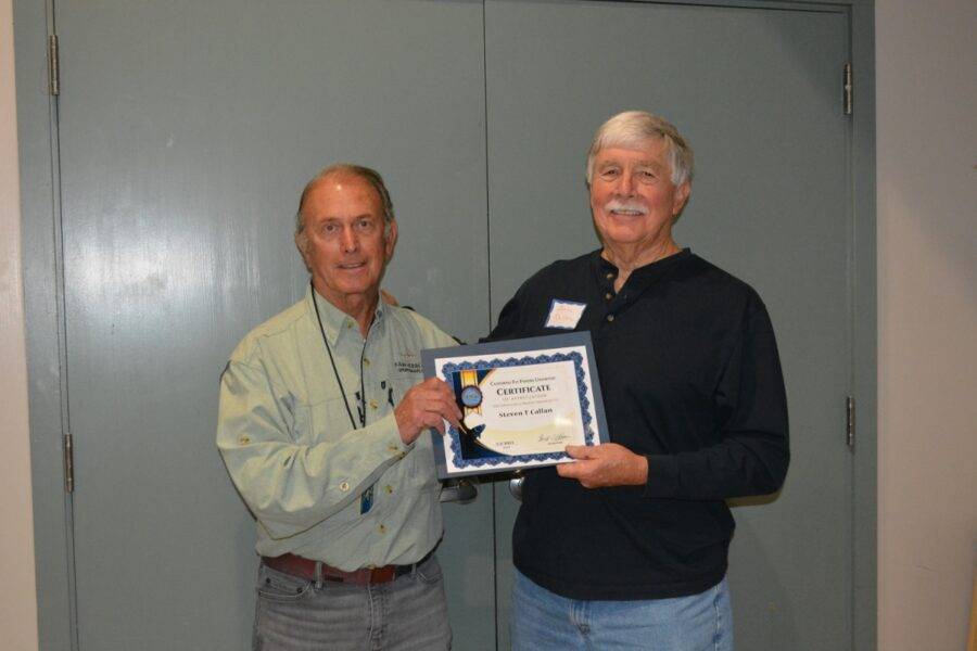 Author Steven T. Callan receives a certificate of appreciation from California Fly Fishers Unlimited in Sacramento
