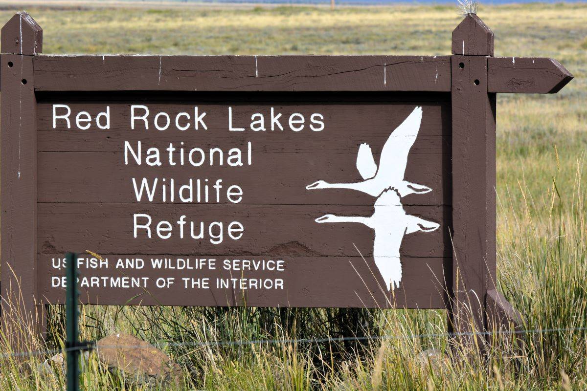 Sign at Red Rock Lakes National Wildlife Refuge, Montana