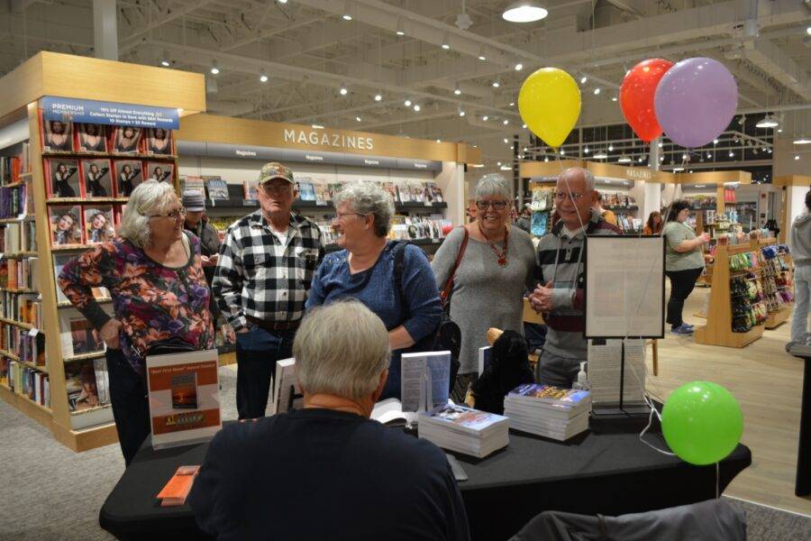 Author Steven T. Callan and friends at the author’s book signing during the grand opening of the Redding Barnes and Noble, January 24, 2024.