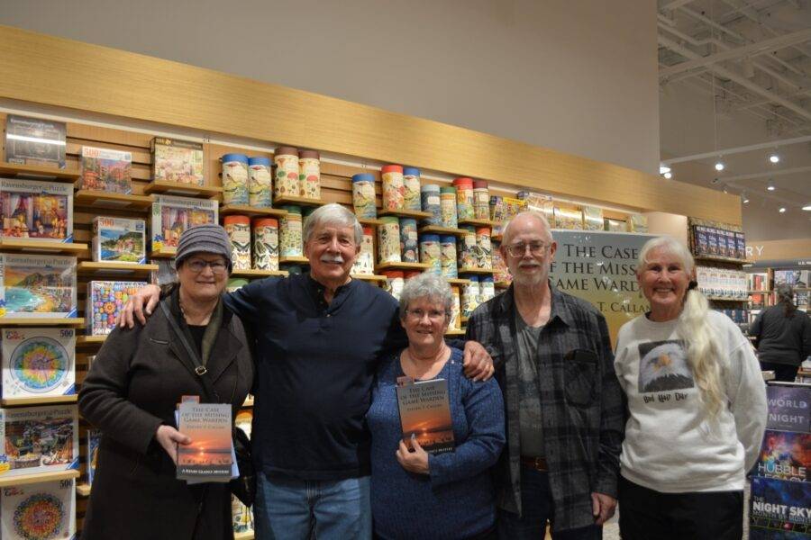 Author Steven T. Callan and friends at the author’s book signing during the grand opening of the Redding Barnes and Noble, January 24, 2024.