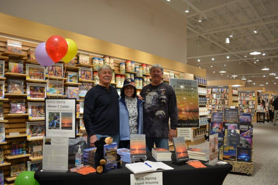 Author Steven T. Callan and friends at the author’s book signing during the grand opening of the Redding Barnes and Noble, January 24, 2024.