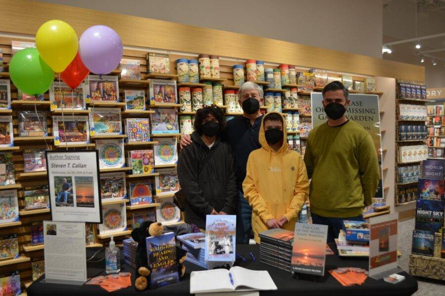 Author Steven T. Callan and friends at the author’s book signing during the grand opening of the Redding Barnes and Noble, January 24, 2024.